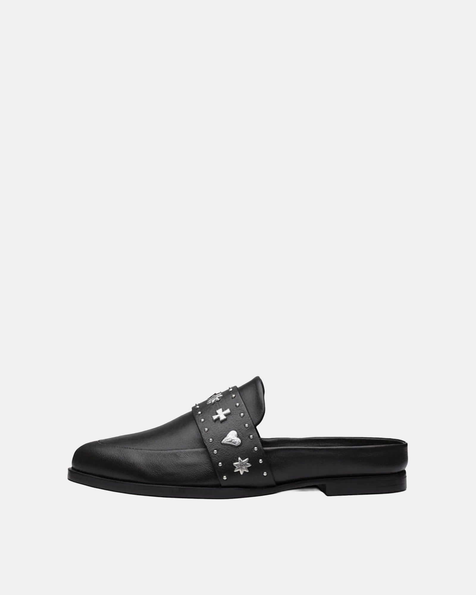 Tuesday Slide Black/Silver Hearts