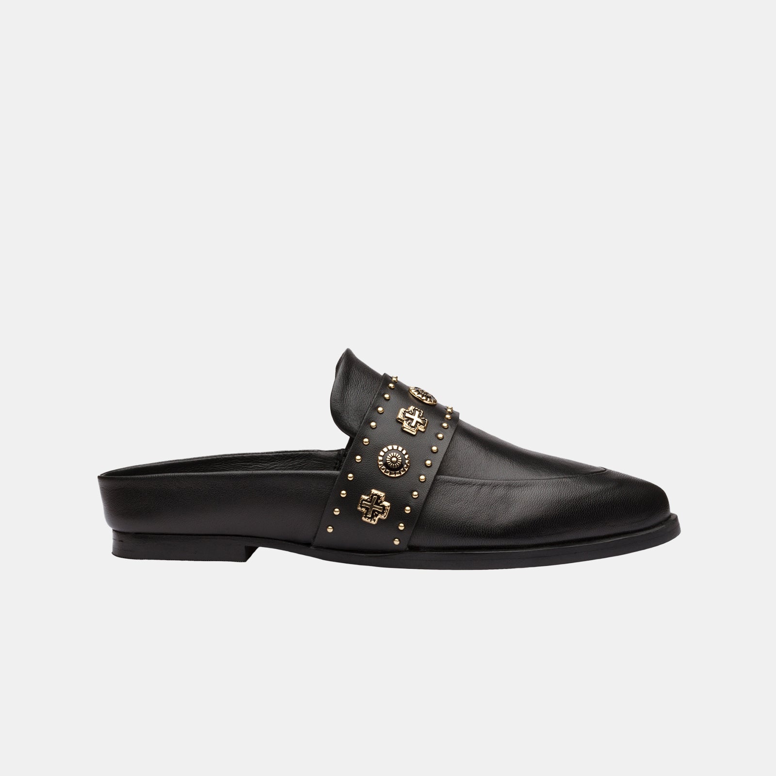 TUESDAY SLIDE BLACK/GOLD WESTERN