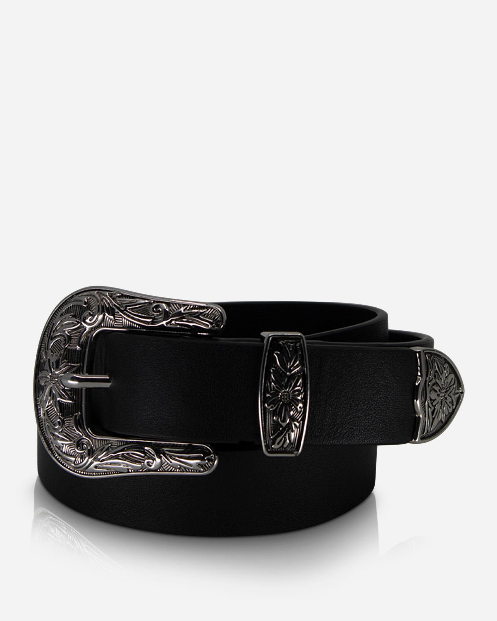 Western Belt Black/Silver – SOL SANA