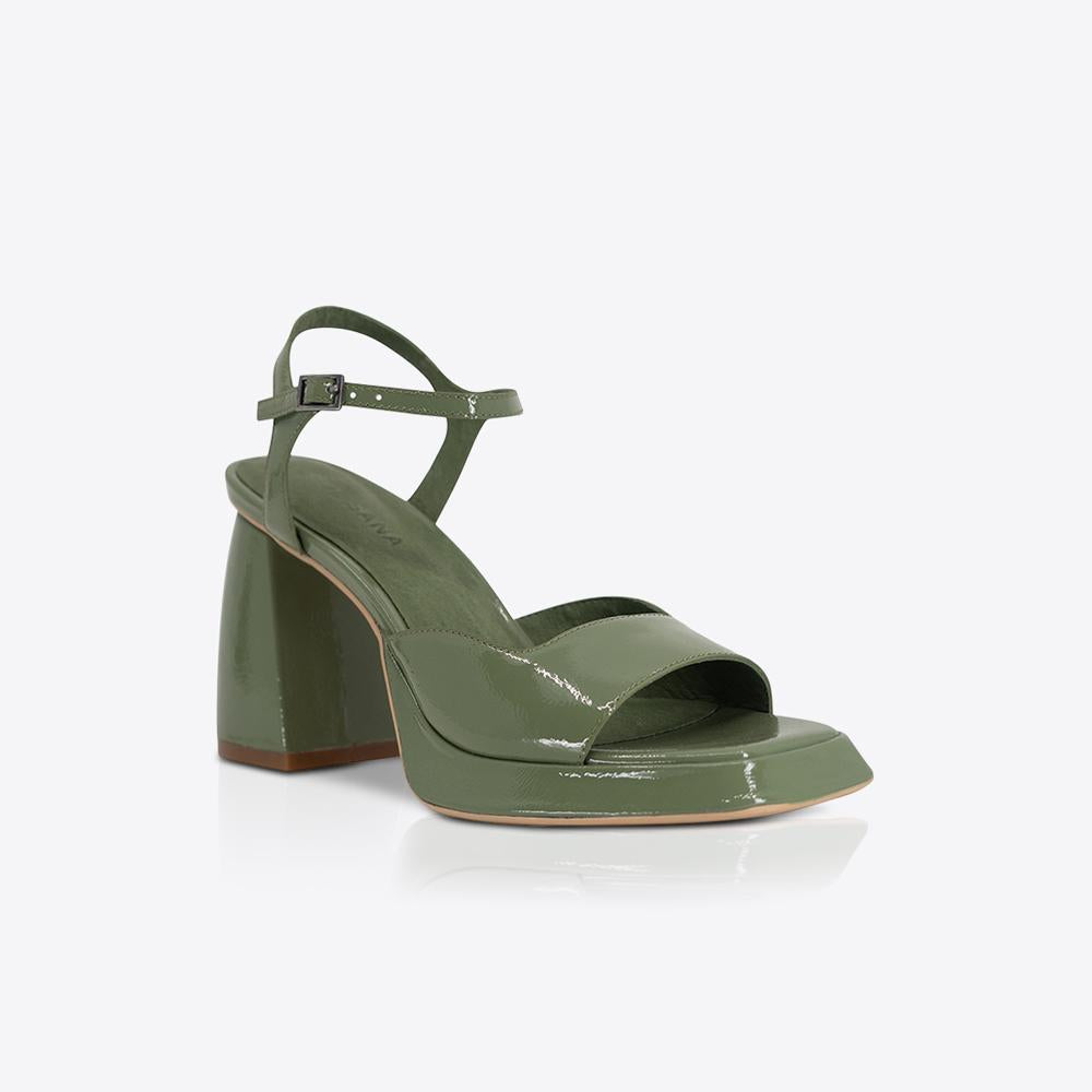 Eva heel Patent Olive
