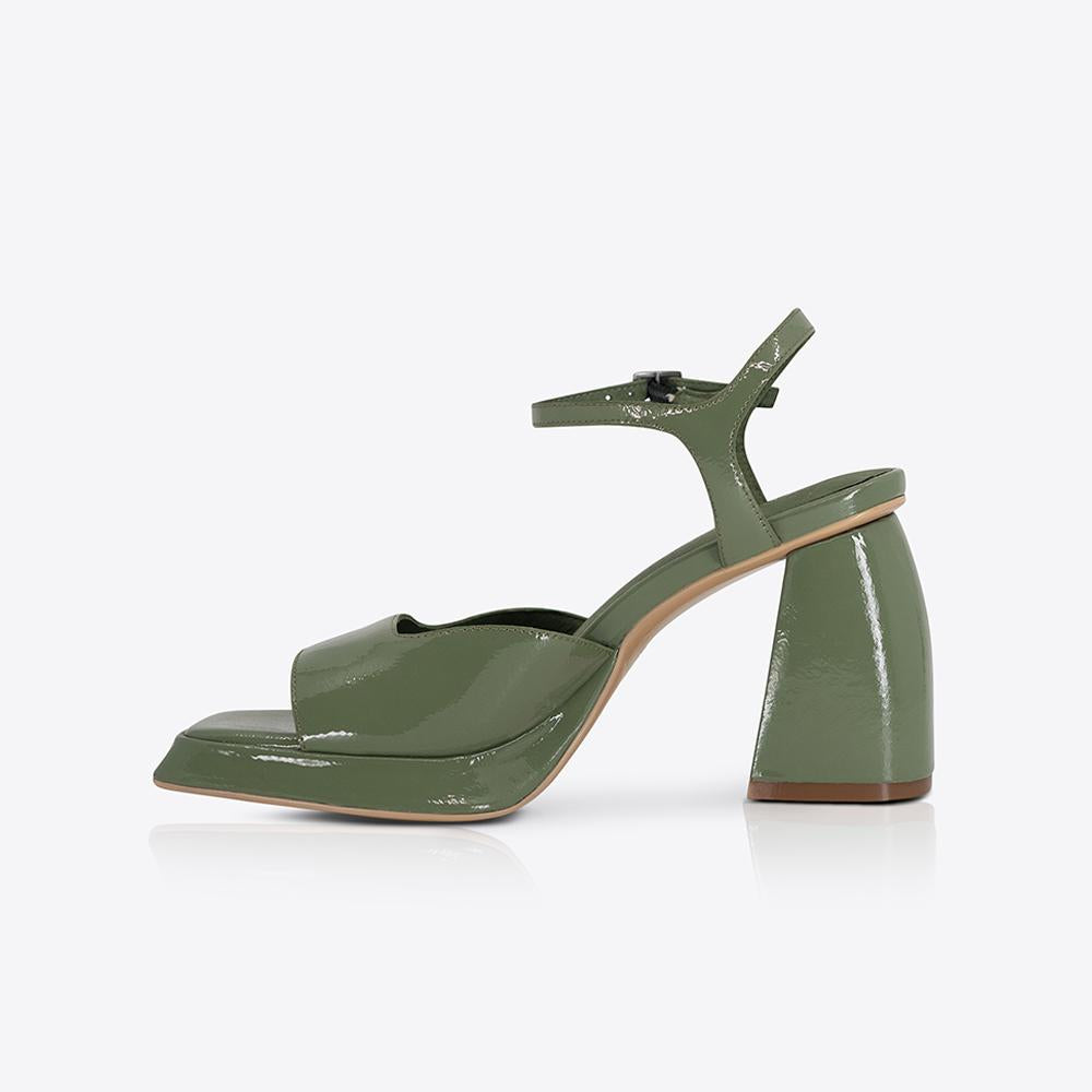 Eva heel Patent Olive