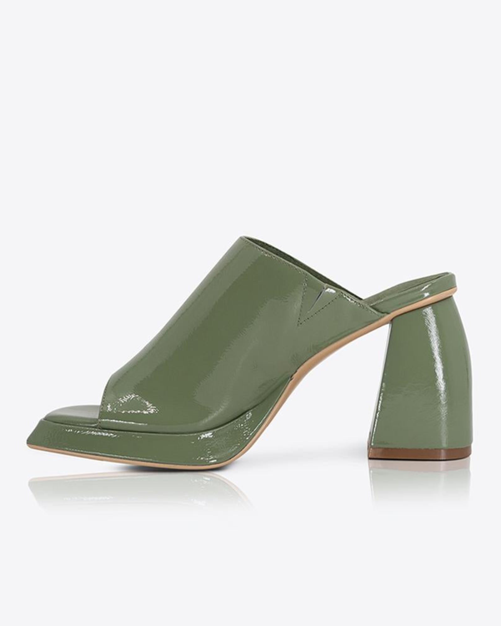Eva Mule Patent Olive