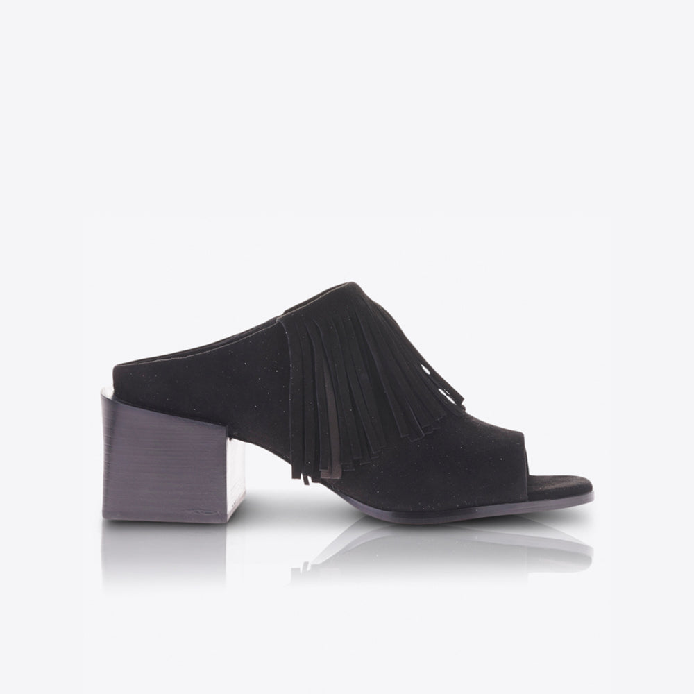 Fringe mules hot sale