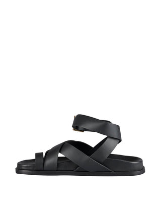 Hitch Footbed Black Leather