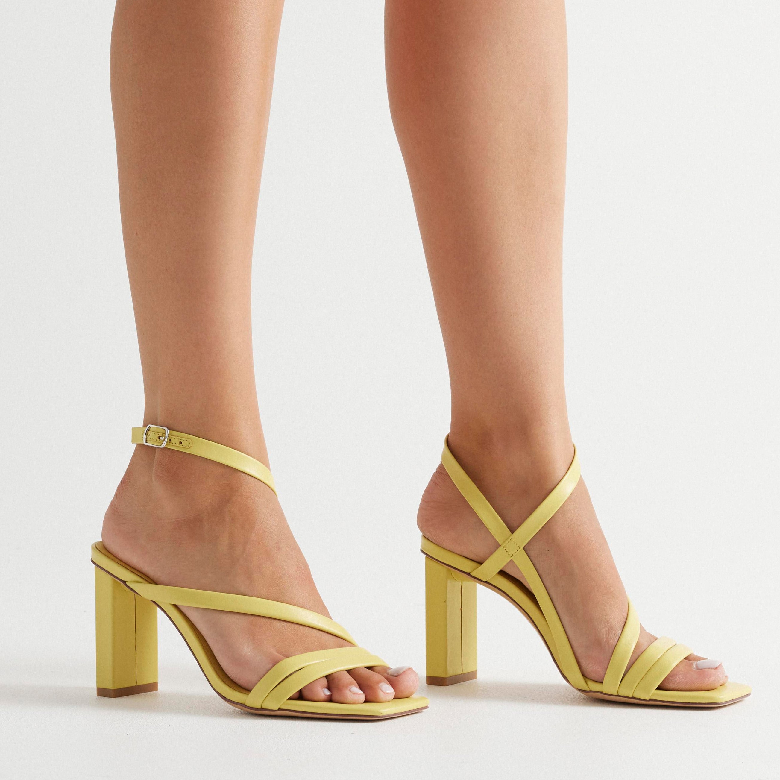 New Arrivals 2019 Lemon Yellow Heels Women Sandals Cut-out Cross Strap  Wedding Shoes Bride Hollow Peep Toe Summer Sandals - Women's Sandals -  AliExpress