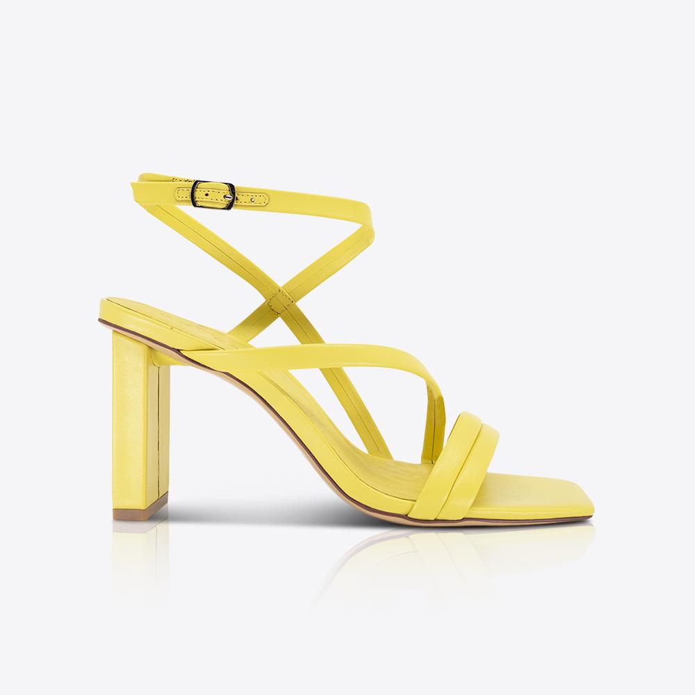 Tagula slingback pumps in smooth yellow leather. Platform model | LODI  Women´s shoes online