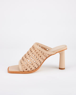 Jacque Heel Natural Woven Leather